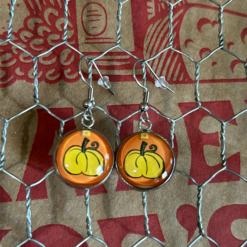 Trader Joe’s Earrings 16mm Yellow Pumpkin
